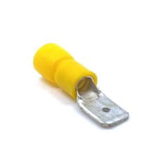 Izolované Cu lisovací kolíky ploché žluté 6,3×0,8mm / 6mm2 100 ks