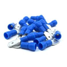 Izolované Cu lisovací kolíky ploché modré 4,8×0,8mm / 2,5mm2 100 ks