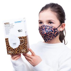Carine FFP2 NR FM002 10ks Dětská filtrační polomaska kategorie III, leopard