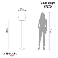 LYSNE.PL Klasická stojací lampa, kovová lampa se stínidlem, E27, 60W, 230V, VASTO, bílá, bílá