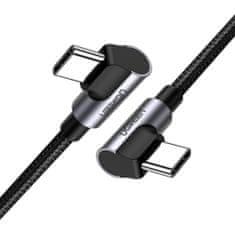 Ugreen Elbow kabel USB-C / USB-C PD QC 3A 1m, šedý
