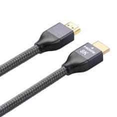 MG kabel HDMI 2.1 8K / 4K / 2K 1m, stříbrný