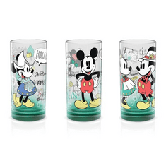 Invictus 1928 Disney Set sklenic Mickey a Minnie zelený 3 ks 270ml