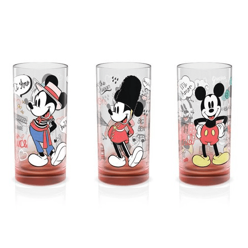 Invictus 1928 Disney Set sklenic Mickey a Minnie červený 3 ks 270ml