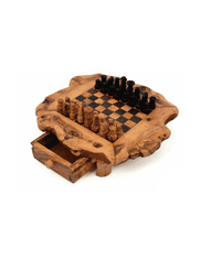 Arte Legno Rustikální šachy se šuplíkem 45 x 45 cm