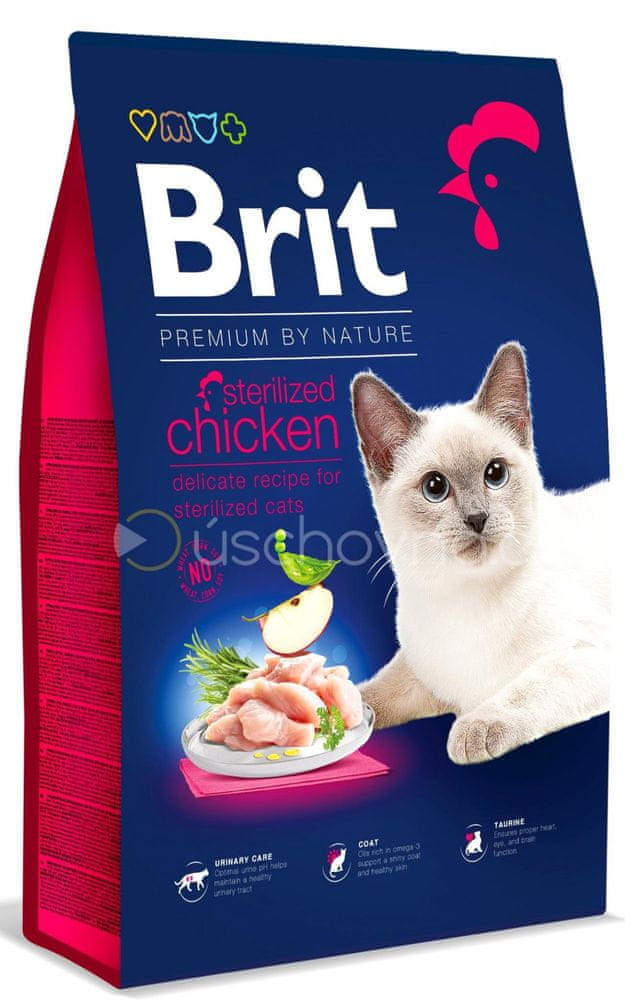 Levně Brit Premium by Nature Cat. Sterilized Chicken, 8 kg