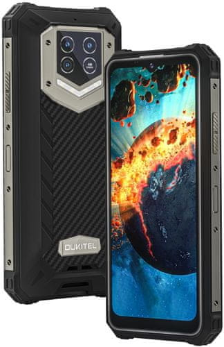 Oukitel WP15 odolný telefon vysoce výkonný odolný telefon IP69K IP68 vojenský standard odolnosti MIL-STD-810G vysoká kapacita baterie nejvyšší kapacita baterie 15600mAh extrémní baterie dlouhá výdrž duální fotoaparát NFC čtečka obličeje Bluetooth 5.1 18W rychlonabíjení Gorilla Glass infračervený  bezkontaktní teploměr vyspělá GPS 5G připojení podpora nejrychlejší sítě 5G internet