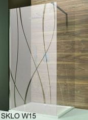 Sanplast Posuvné sprchové dveře do niky D2L/FREEZONE-140, stříbro mat, sklo sítotisk W15, levé 600-271-3190-39-231