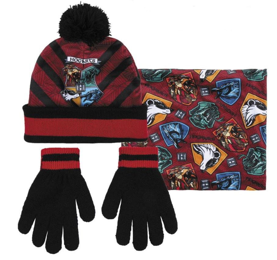 Disney dětský červený set čepice, rukavic a šátku Harry Potter 2200007942