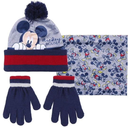 Disney chlapecký šedý set čepice, rukavic a šátku Mickey Mouse 2200007991