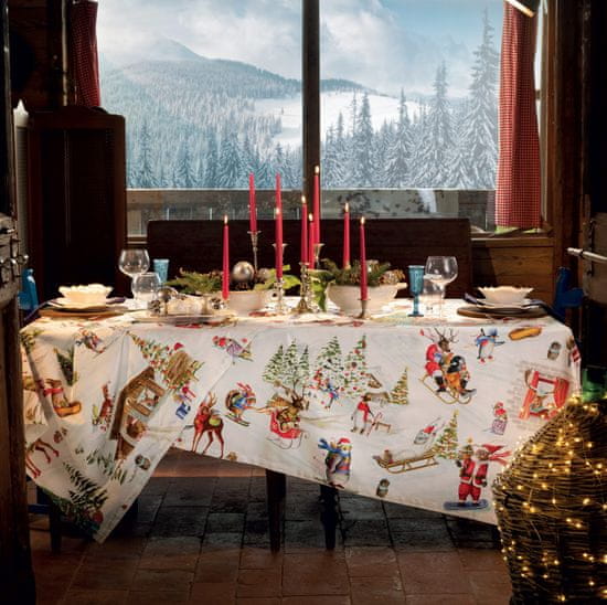 Dům Vánoc Vánoční ubrus Zasněžené Vánoce 170x170 cm