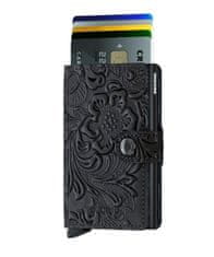 Secrid Černá kožená peněženka SECRID Miniwallet Ornament Black