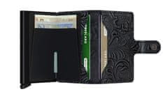 Secrid Černá kožená peněženka SECRID Miniwallet Ornament Black