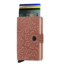 Secrid Růžová kožená peněženka SECRID Miniwallet Ornament Rose