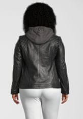 Gipsy Černá kožená bunda s kapucí Skerry W20 Black, velké velikosti