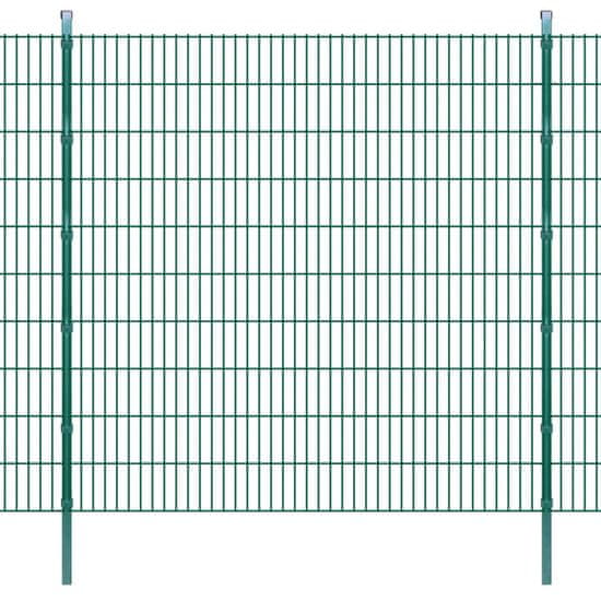 Greatstore 2D Zahradní plotové dílce a sloupky 2008x2030 mm 32 m zelené
