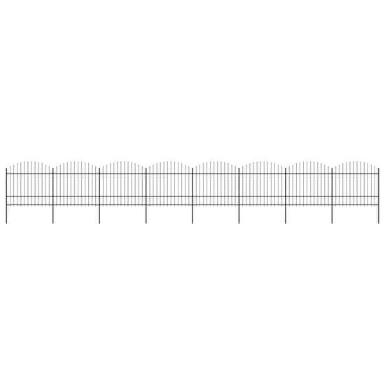 Vidaxl Zahradní plot s hroty ocel (1,5–1,75) x 13,6 m černý