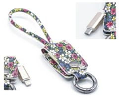 Mizoo Designový USB kabel jako praktická klíčenka květinová - Lightning pro Apple