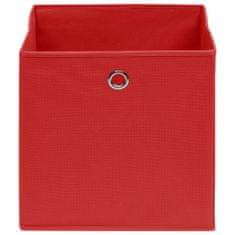 Greatstore Úložné boxy 4 ks netkaná textilie 28 x 28 x 28 cm červené