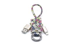 Mizoo Designový USB kabel jako praktická klíčenka květinová - MicroUSB