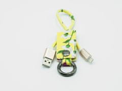 Mizoo Designový USB kabel jako praktická klíčenka ve žluté - Lightning pro Apple