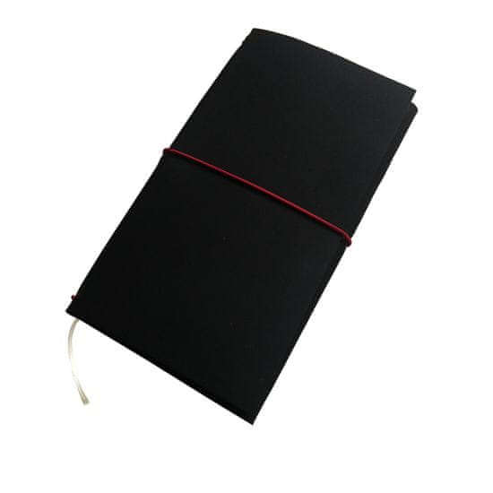 Mek-Design Kožený zápisník PALIN s červenou gumičkou