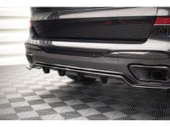 Maxton Design středový spoiler pod zadní nárazník s žebrováním s žebrováním pro BMW X7 G07, černý lesklý plast ABS
