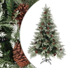 Greatstore Vánoční stromek se šiškami zelenobílý 150 cm PVC a PE