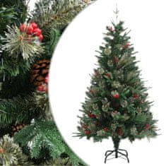 Greatstore Vánoční stromek se šiškami zelený 150 cm PVC a PE