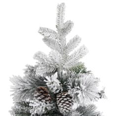 Greatstore Vánoční stromek se sněhem a šiškami 150 cm PVC a PE