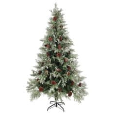 Greatstore Vánoční stromek se šiškami zelenobílý 195 cm PVC a PE
