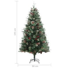 shumee Vánoční stromek se šiškami zelený 195 cm PVC a PE