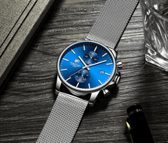 Cheetah Pánské hodinky s chronografem Cheetah Steel silver-blue