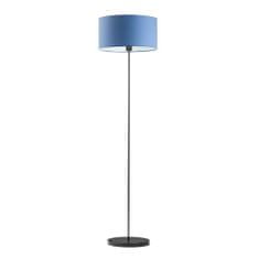 LYSNE.PL Klasická stojací lampa s válcovým stínítkem, lampa s nožním spínačem do obývacího pokoje, WERONA, černá, modrá