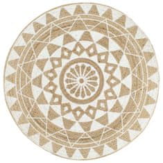 Petromila Ručně vyrobený koberec z juty s bílým potiskem 120 cm