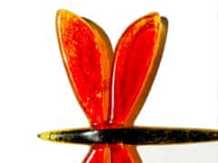 AXUM Bohemia VÁŽKA Skleněná brož červená, rozměr 65 x 55 mm, červená/černá