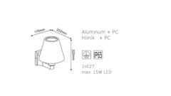 ACA Lightning  Zahradní nástěnné svítidlo AGATHA max. 60W/E27/230V/IP65, tmavě šedé