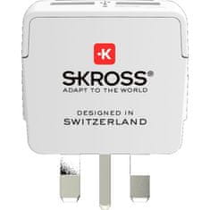 Skross  Cestovní adaptér UK USB pro použití ve Velké Británii