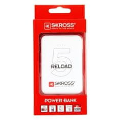 Skross  Powerbank Reload 5, 5000mAh, 2x 2A výstup, microUSB kabel, bílý