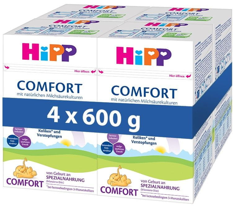 Levně HiPP Speciální kojenecká výživa Comfort 4 x 600 g