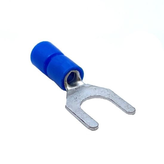 Izolované Cu lisovací vidlice modré 2,5mm2 / M4 100 ks