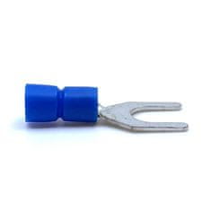 Izolované Cu lisovací vidlice modré 2,5mm2 / M3 100 ks