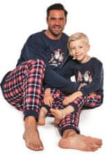 Cornette Chlapecké pyžamo 966/122 Gnomes + Ponožky Gatta Calzino Strech, tmavě modrá, 140