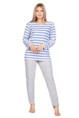 Amiatex Dámské pyžamo 975 blue + Ponožky Gatta Calzino Strech, světle modrá, XL