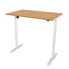 Elektrický výškově nastavitelný stůl ADJUSTER 160x80cm, bílá podnož, buk deska