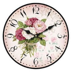 Autronic Nástěnné dřevěné hodiny Bouquet, 34 cm