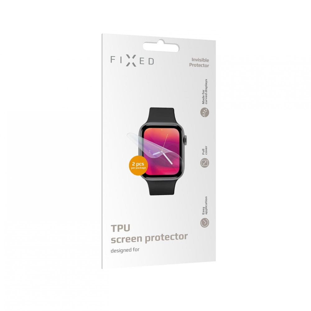 FIXED TPU folie na displej Invisible Protector pro Apple Watch 45 mm, 2ks v balení FIXIP-818, čirá