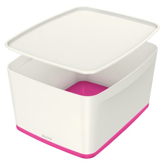 Leitz Organizační box Leitz MyBox - s víkem L / bílo - růžová