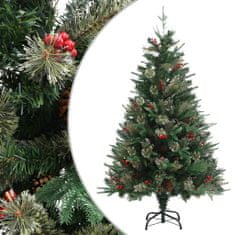 shumee vidaXL vánoční stromek se šiškami, zelený, 120 cm, PVC a PE
