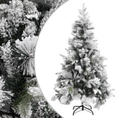 Greatstore Vánoční stromek se sněhem a šiškami 195 cm PVC a PE